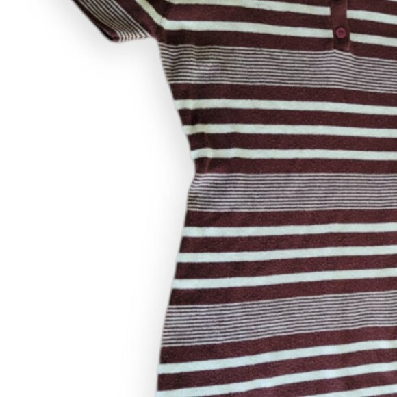 Esprit Vintage 90s Collared Dress, Brown & Cream Stripes - Picture 6 of 11